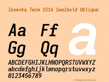 Iosevka Term SS16 Semibold Oblique Version 5.0.8图片样张