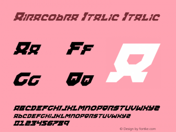 Airacobra Italic Italic 001.000 Font Sample