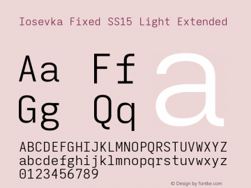 Iosevka Fixed SS15 Light Extended Version 5.0.8 Font Sample