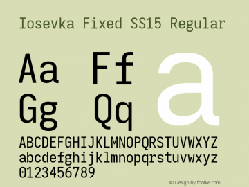 Iosevka Fixed SS15 Version 5.0.8 Font Sample