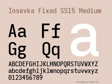 Iosevka Fixed SS15 Medium Version 5.0.8 Font Sample