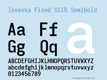 Iosevka Fixed SS15 Semibold Version 5.0.8 Font Sample