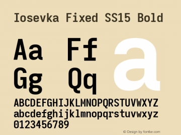 Iosevka Fixed SS15 Bold Version 5.0.8 Font Sample