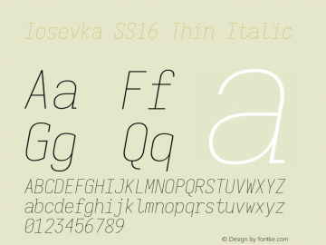 Iosevka SS16 Thin Italic Version 5.0.8图片样张