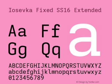 Iosevka Fixed SS16 Extended Version 5.0.8图片样张