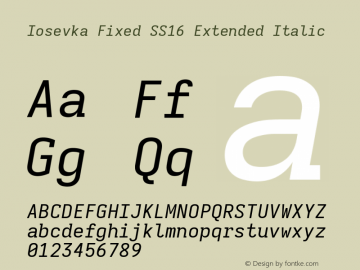 Iosevka Fixed SS16 Extended Italic Version 5.0.8图片样张