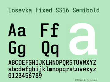 Iosevka Fixed SS16 Semibold Version 5.0.8图片样张