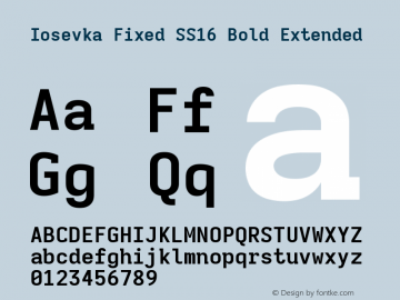 Iosevka Fixed SS16 Bold Extended Version 5.0.8图片样张