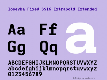 Iosevka Fixed SS16 Extrabold Extended Version 5.0.8图片样张