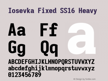 Iosevka Fixed SS16 Heavy Version 5.0.8图片样张