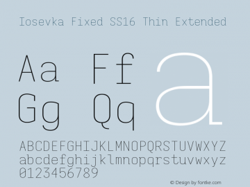Iosevka Fixed SS16 Thin Extended Version 5.0.8图片样张