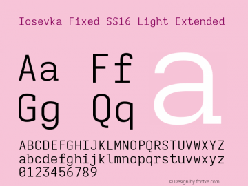 Iosevka Fixed SS16 Light Extended Version 5.0.8图片样张