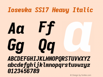 Iosevka SS17 Heavy Italic Version 5.0.8图片样张