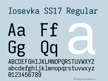 Iosevka SS17 Version 5.0.8 Font Sample