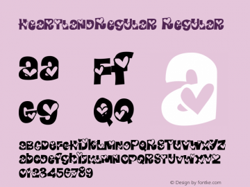 HeartlandRegular Regular Macromedia Fontographer 4.1.3 9/26/02 Font Sample