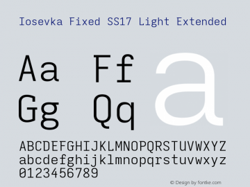 Iosevka Fixed SS17 Light Extended Version 5.0.8 Font Sample