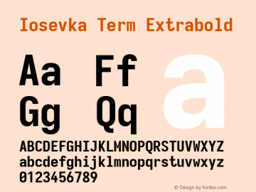 Iosevka Term Extrabold Version 5.0.8; ttfautohint (v1.8.3)图片样张