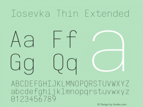 Iosevka Thin Extended Version 5.0.8; ttfautohint (v1.8.3) Font Sample