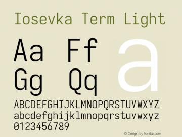 Iosevka Term Light Version 5.0.8; ttfautohint (v1.8.3)图片样张