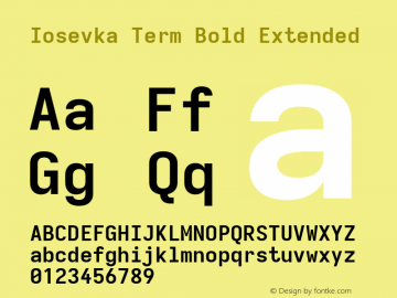 Iosevka Term Bold Extended Version 5.0.8; ttfautohint (v1.8.3)图片样张