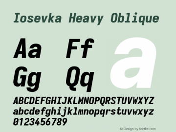 Iosevka Heavy Oblique Version 5.0.8; ttfautohint (v1.8.3)图片样张