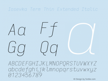 Iosevka Term Thin Extended Italic Version 5.0.8; ttfautohint (v1.8.3)图片样张