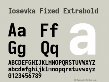 Iosevka Fixed Extrabold Version 5.0.8; ttfautohint (v1.8.3)图片样张