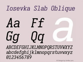 Iosevka Slab Oblique Version 5.0.8; ttfautohint (v1.8.3)图片样张