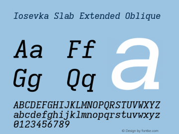 Iosevka Slab Extended Oblique Version 5.0.8; ttfautohint (v1.8.3)图片样张