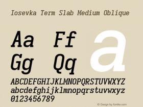 Iosevka Term Slab Medium Oblique Version 5.0.8; ttfautohint (v1.8.3)图片样张