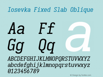 Iosevka Fixed Slab Oblique Version 5.0.8; ttfautohint (v1.8.3)图片样张