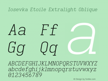 Iosevka Etoile Extralight Oblique Version 5.0.8图片样张