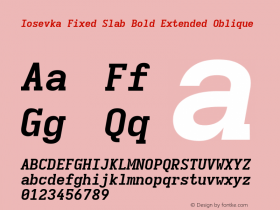 Iosevka Fixed Slab Bold Extended Oblique Version 5.0.8; ttfautohint (v1.8.3)图片样张