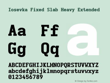 Iosevka Fixed Slab Heavy Extended Version 5.0.8; ttfautohint (v1.8.3)图片样张
