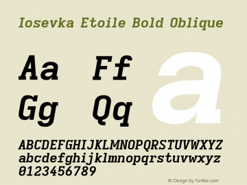 Iosevka Etoile Bold Oblique Version 5.0.8图片样张