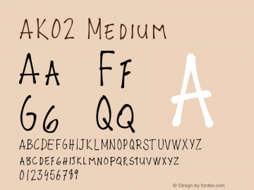 AK02 Medium Version 001.000 Font Sample