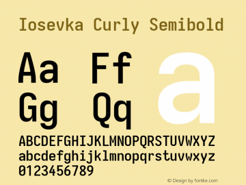 Iosevka Curly Semibold Version 5.0.8; ttfautohint (v1.8.3)图片样张