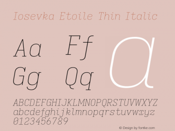 Iosevka Etoile Thin Italic Version 5.0.8图片样张