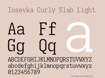 Iosevka Curly Slab Light Version 5.0.8; ttfautohint (v1.8.3)图片样张