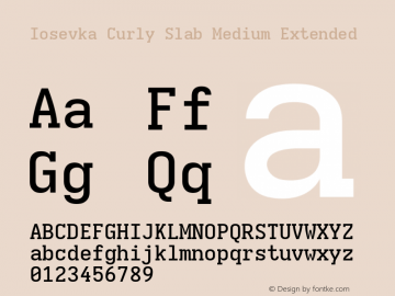 Iosevka Curly Slab Medium Extended Version 5.0.8; ttfautohint (v1.8.3) Font Sample