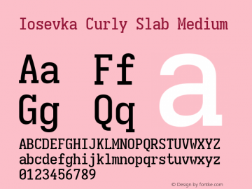 Iosevka Curly Slab Medium Version 5.0.8; ttfautohint (v1.8.3)图片样张