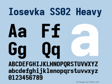 Iosevka SS02 Heavy Version 5.0.8; ttfautohint (v1.8.3) Font Sample