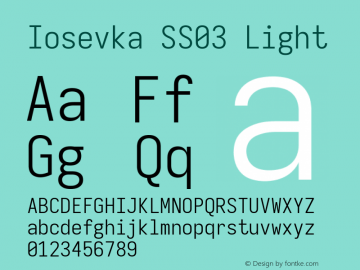 Iosevka SS03 Light Version 5.0.8; ttfautohint (v1.8.3)图片样张