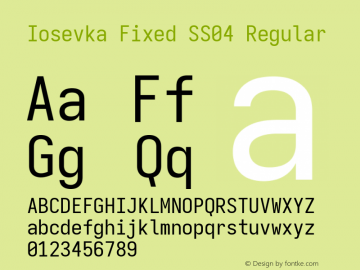 Iosevka Fixed SS04 Version 5.0.8; ttfautohint (v1.8.3)图片样张