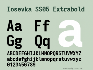 Iosevka SS05 Extrabold Version 5.0.8; ttfautohint (v1.8.3)图片样张