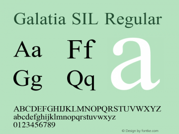 Galatia SIL Regular Version 2.1 Font Sample