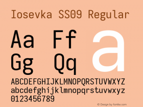 Iosevka SS09 Version 5.0.8; ttfautohint (v1.8.3) Font Sample