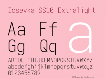 Iosevka SS10 Extralight Version 5.0.8; ttfautohint (v1.8.3)图片样张