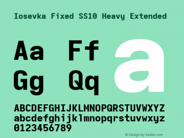 Iosevka Fixed SS10 Heavy Extended Version 5.0.8; ttfautohint (v1.8.3) Font Sample