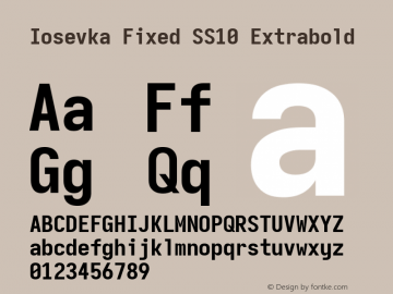 Iosevka Fixed SS10 Extrabold Version 5.0.8; ttfautohint (v1.8.3)图片样张